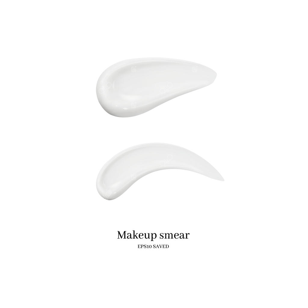 لکه کرم آرایشی روی زمینه سفید.