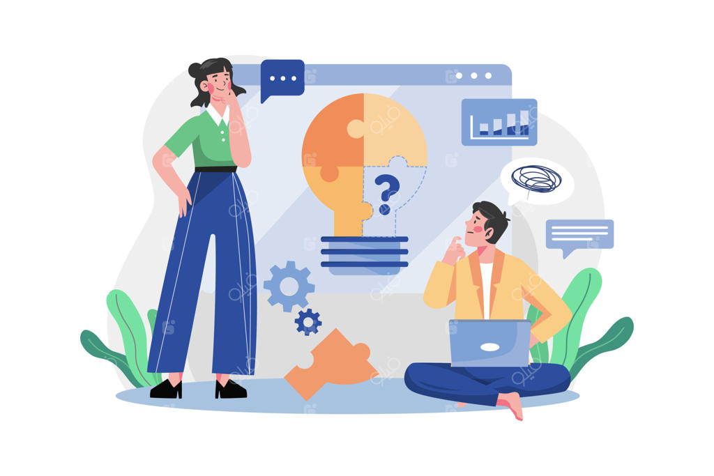 تصویرسازی مفهومی «چیزی کم است» در پس‌زمینه سفید