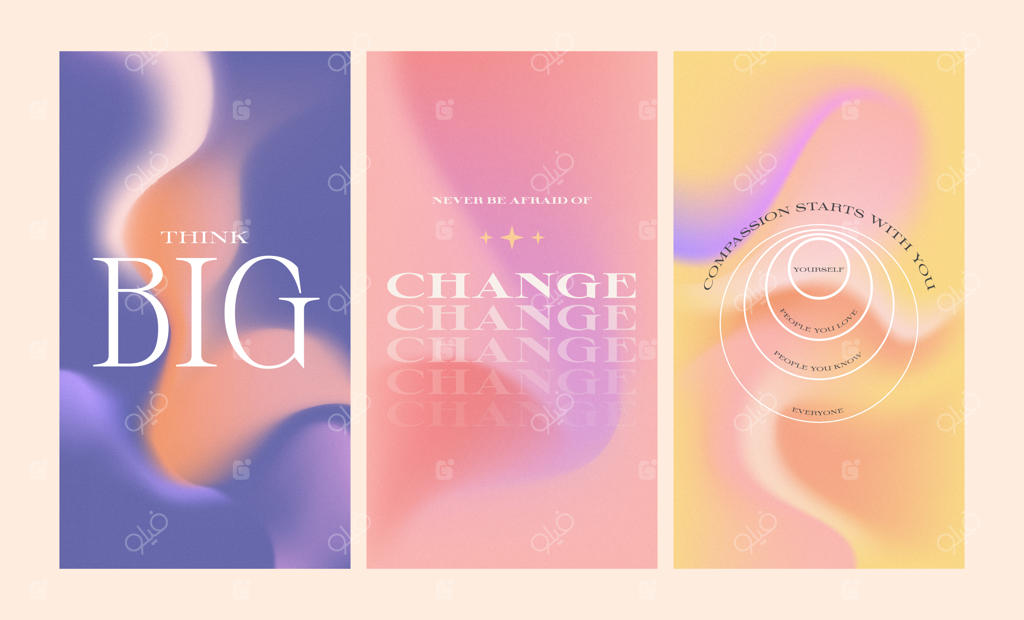 مجموعه قالب نقل‌قول‌های زیبا با گرادیانت برای استوری‌های شبکه‌های اجتماعی