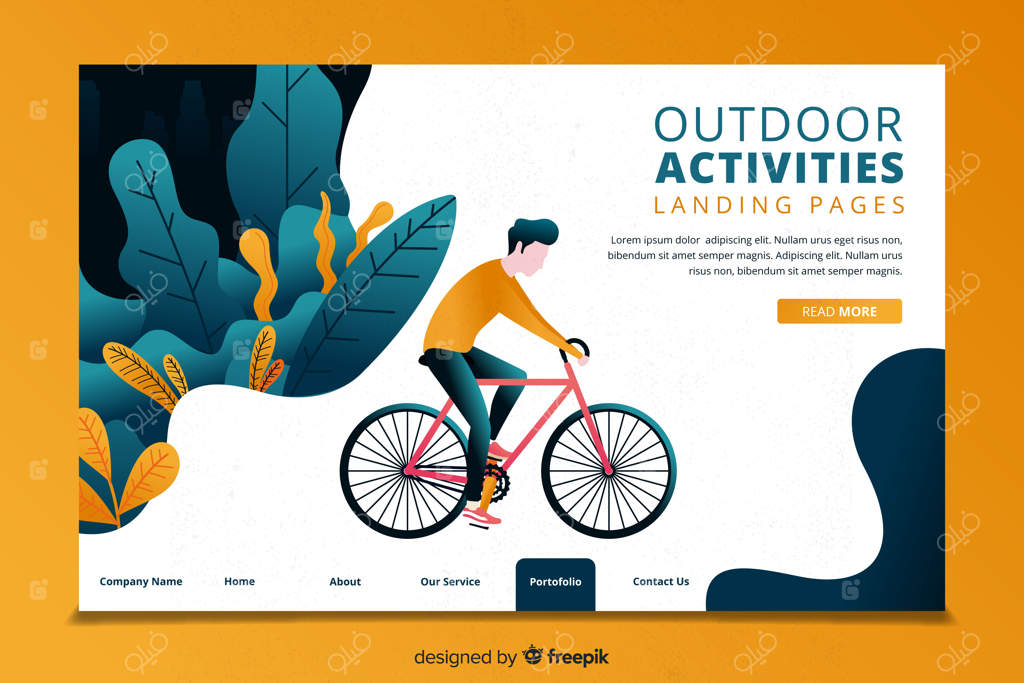 قالب صفحه فرود برای فعالیت‌های فضای باز