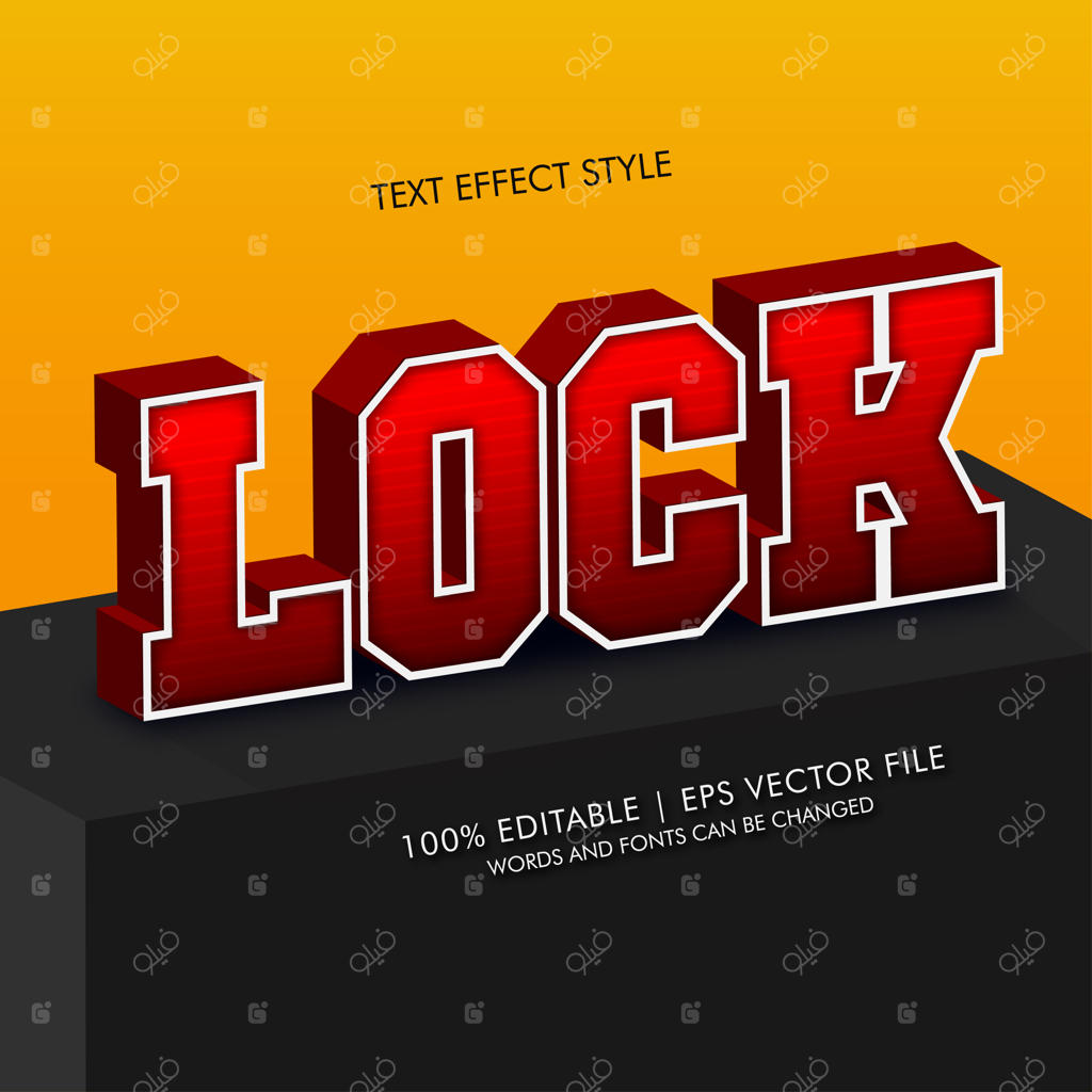 افکت‌های متنی ایزومتریک 3D قفل شده