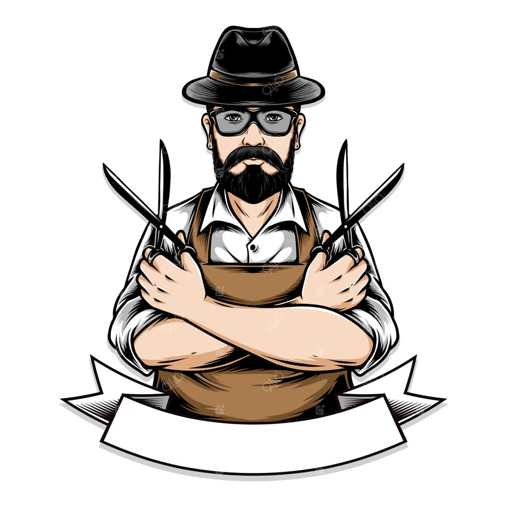 تصویر آرایشگر با قیچی در دست