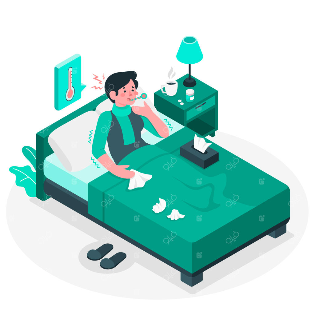 تصویرسازی مفهوم فردی با سرماخوردگی