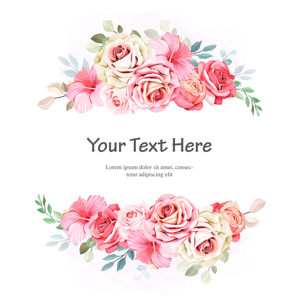 قاب‌های گلدار با قالب برگ‌های آبرنگی زیبا