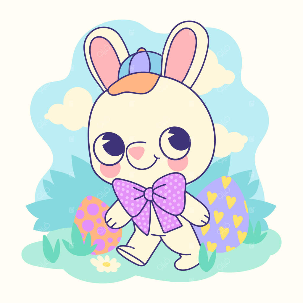 تصویرسازی جشن عید پاک به سبک تخت