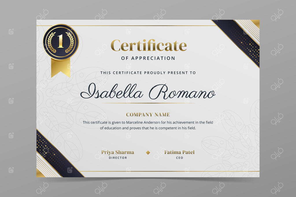 قالب تقدیرنامه دست‌ساز