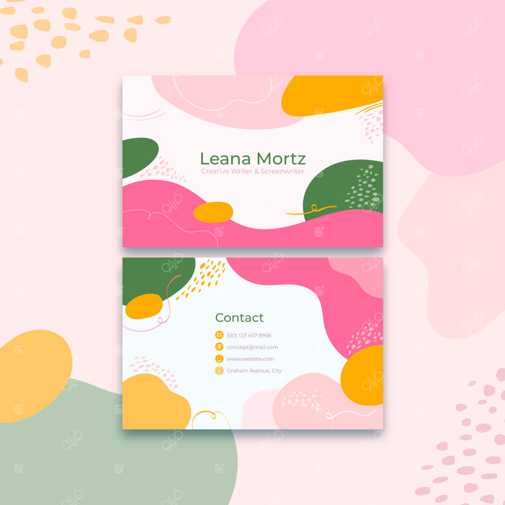 قالب کارت ویزیت با طراحی تخت