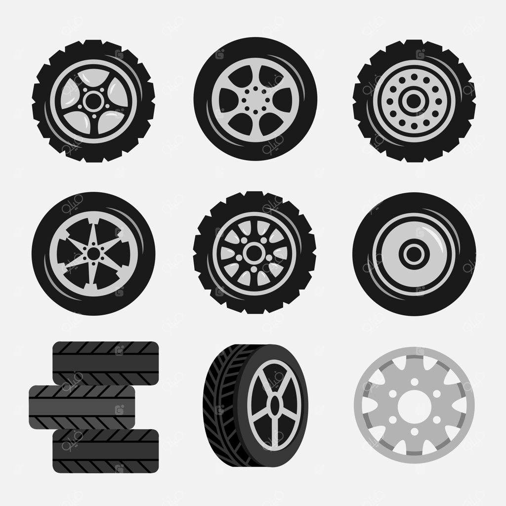 مجموعه لاستیک و رینگ‌های آلیاژی خودرو و رد تایر