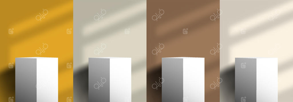 وکتور حرفه‌ای سکوی نمایش شیک با پس‌زمینه‌های رنگارنگ