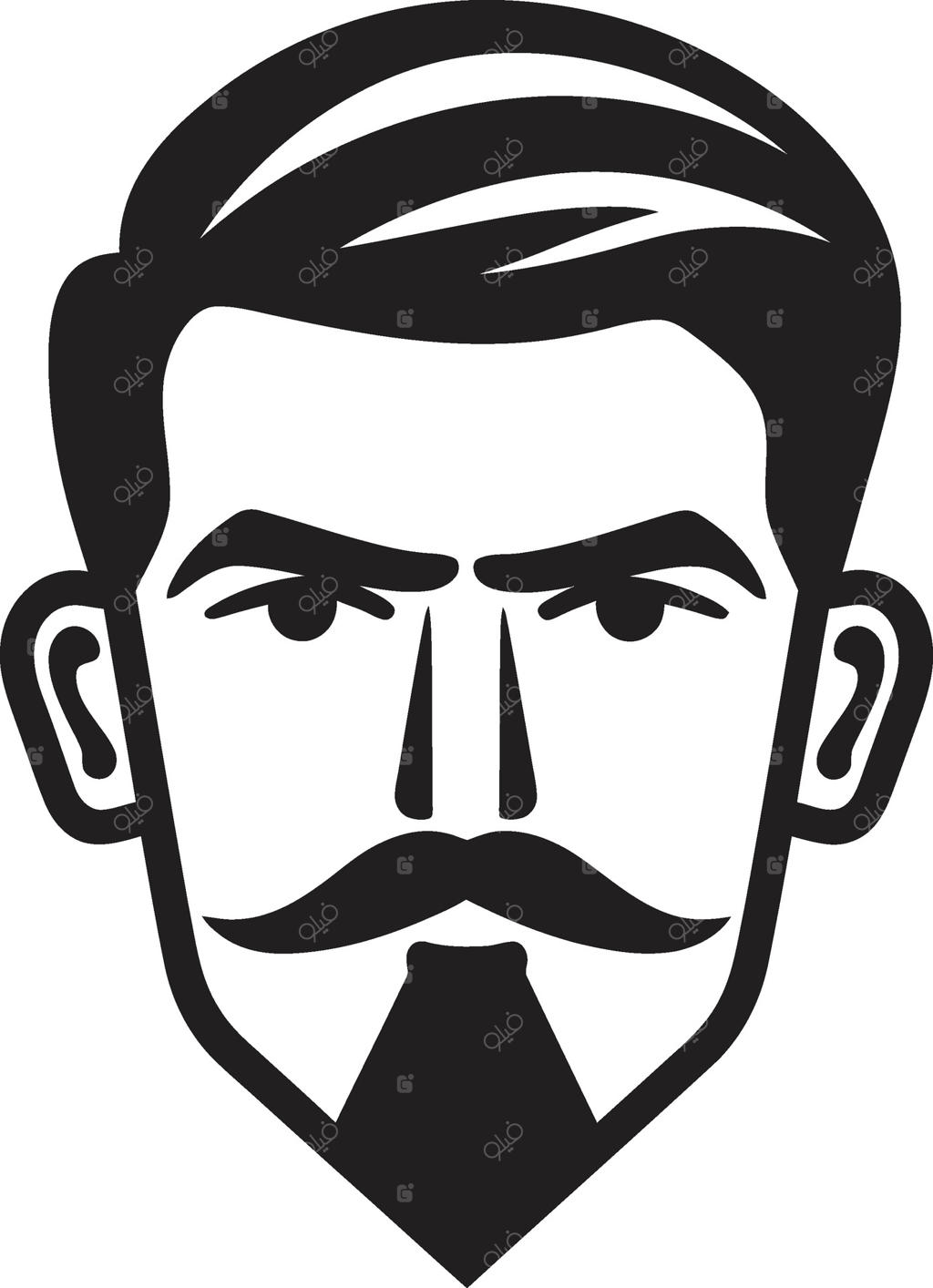 طرح وکتور نماد آرامش حکاکی شده برای لوگوی صورت مرد آرام - نشان تجاری جاودان - آیکون کلاسیک صورت مردانه برای برندینگ آیکونیک