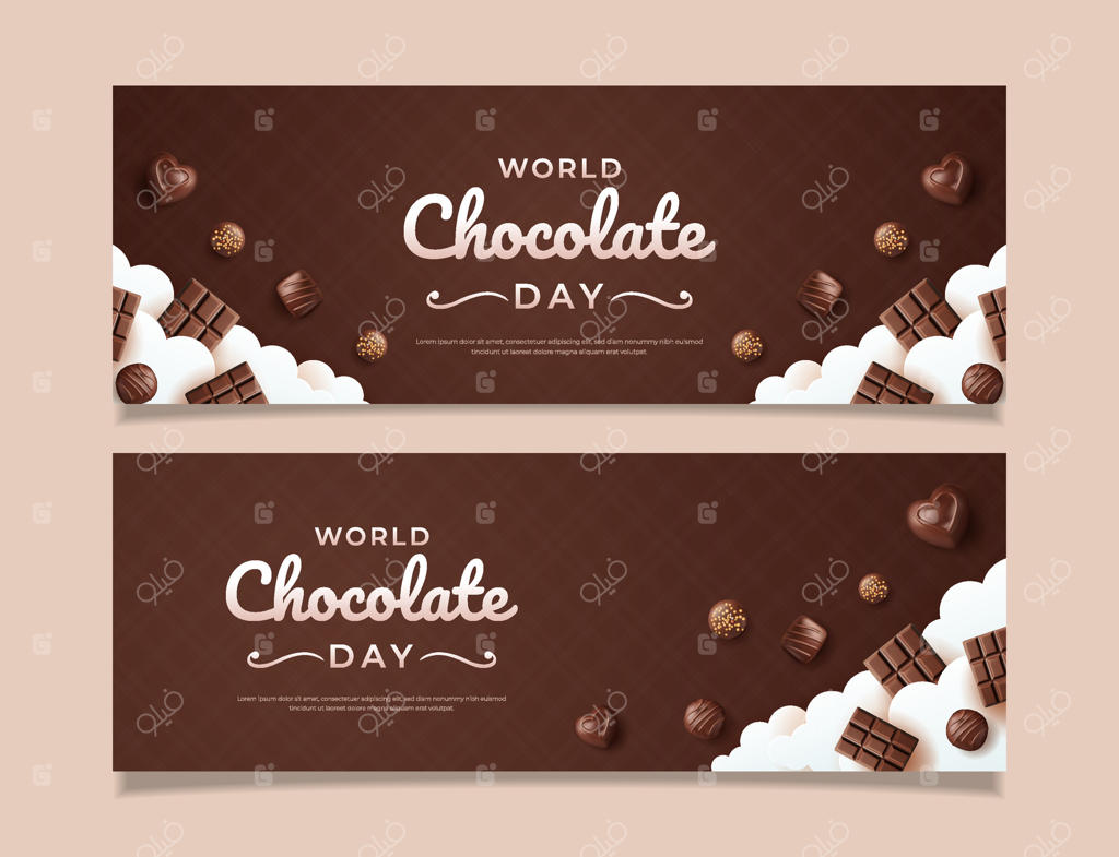 روز جهانی شکلات: با شکلات های خوشمزه جشن بگیرید! Pro Vector