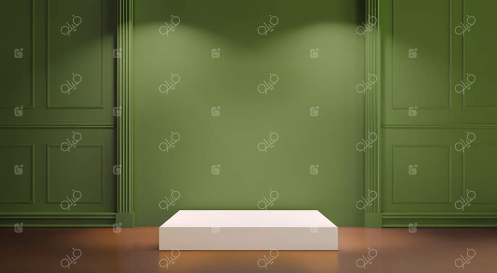 پودیوم مربعی واقع‌گرایانه در رنگ‌های کرم