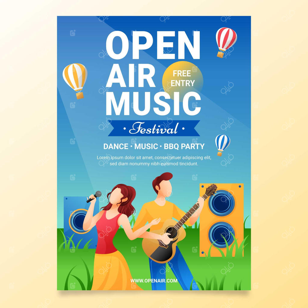 پوستر فستیوال موسیقی در فضای باز