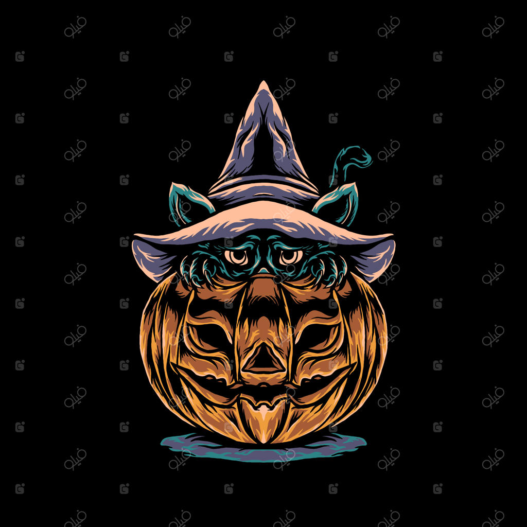 تصویرسازی گربه برای هالووین