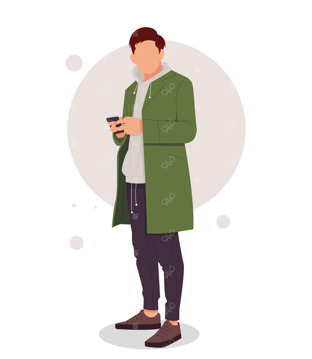 پرتره مردی با لباس‌های شیک