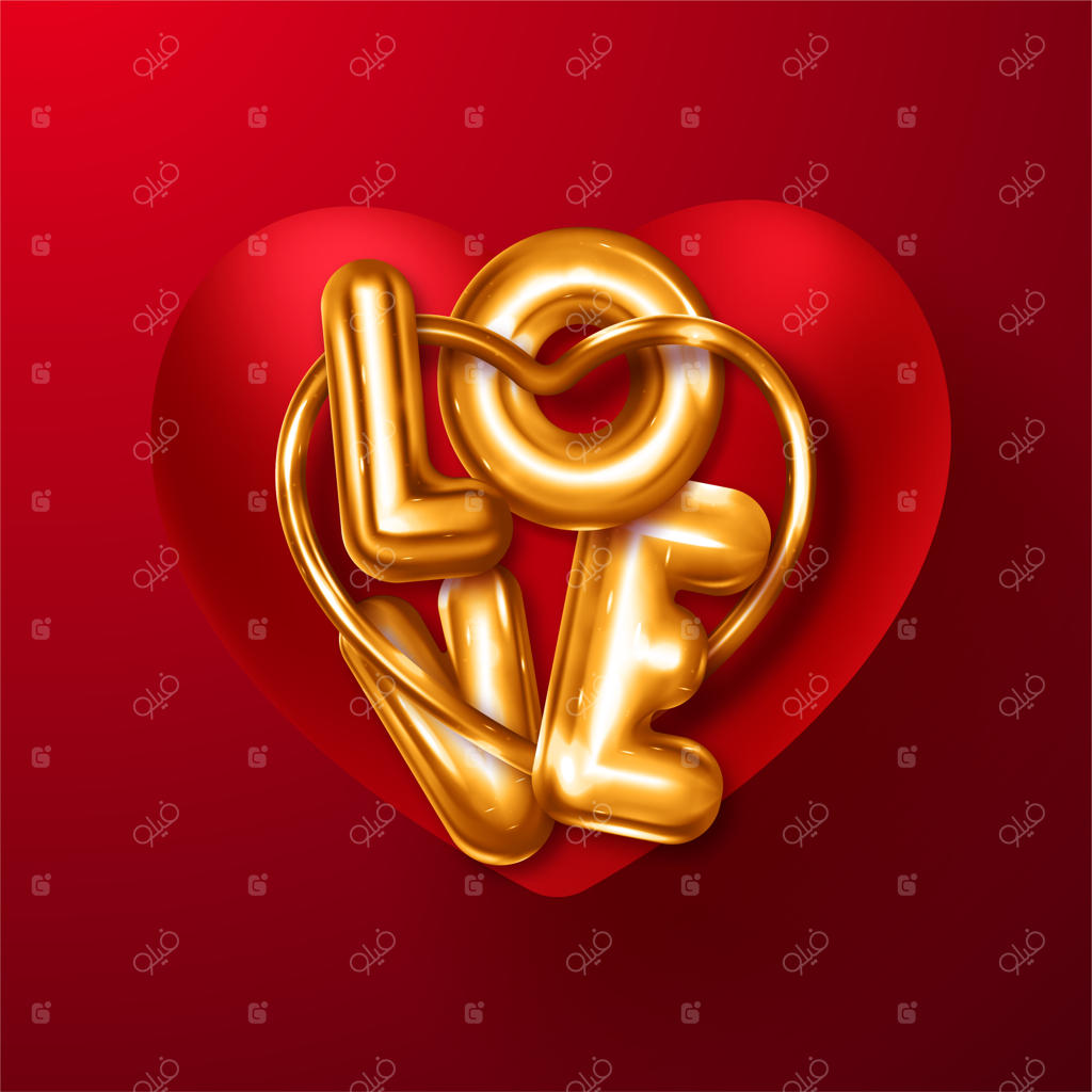 کارت تبریک روز ولنتاین با قلب بادکنکی