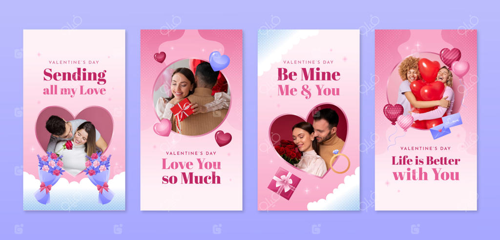 مجموعه استوری‌های اینستاگرام برای جشن روز ولنتاین