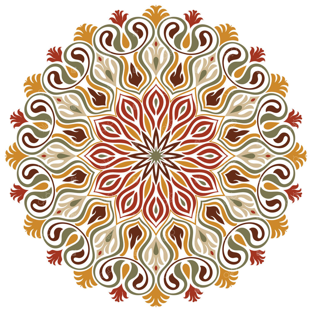 تصویر دایره گل ماندالا برای تزیین الگوهای پارچه