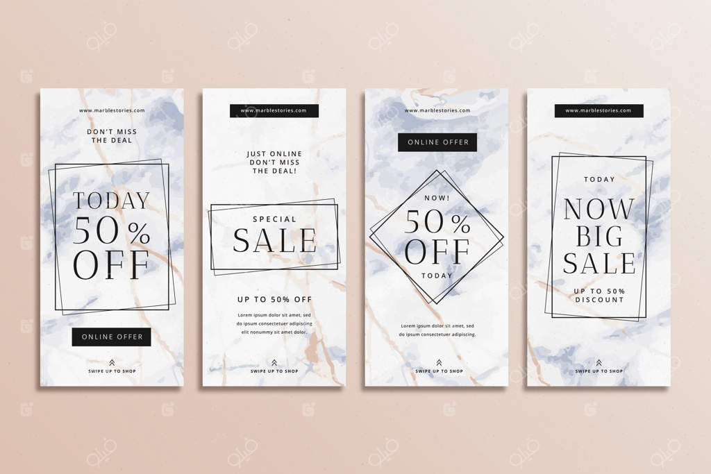 مجموعه داستان های فروش اینستاگرام با سبک مرمری و رنگارنگ