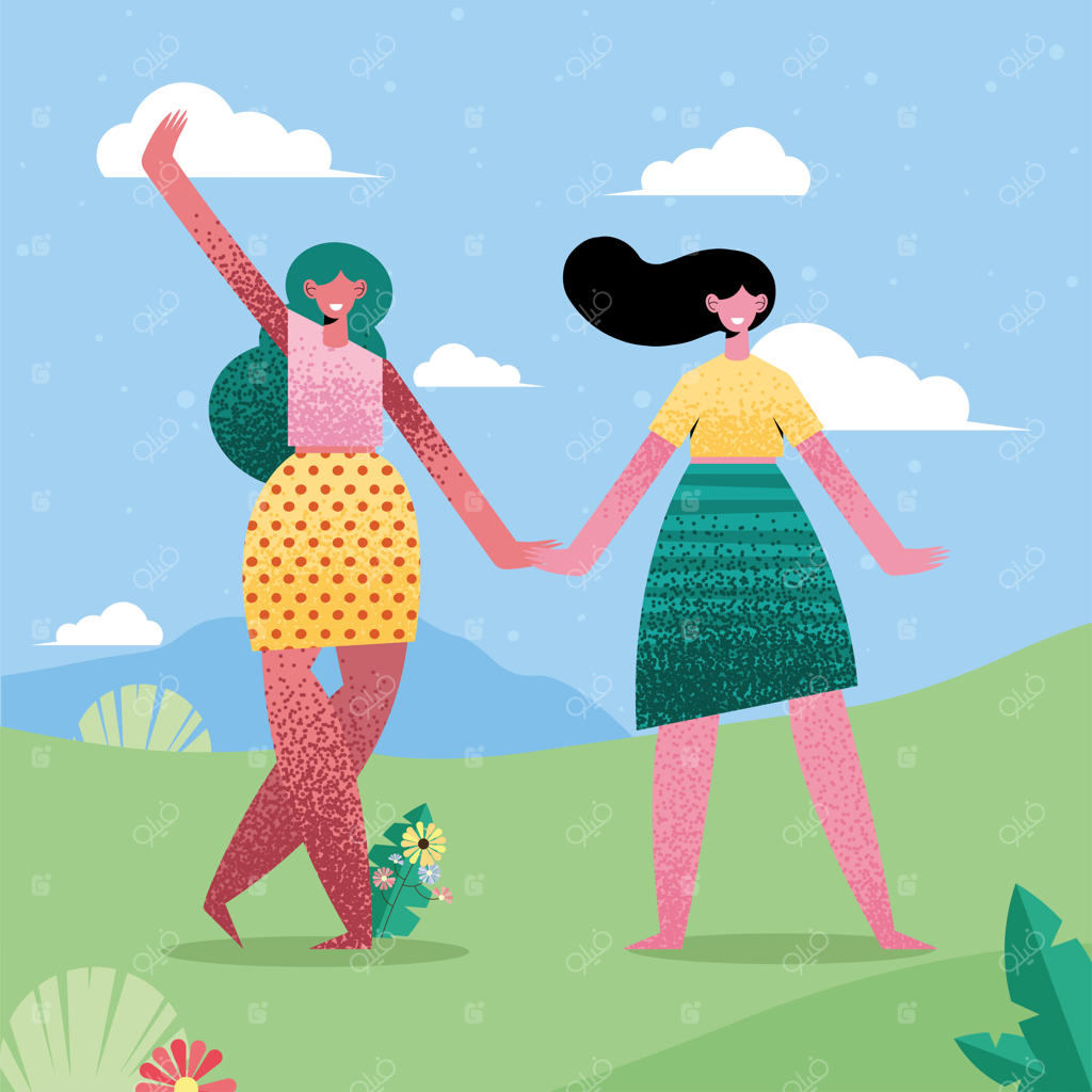 دخترانی که دست در دست هم دارند