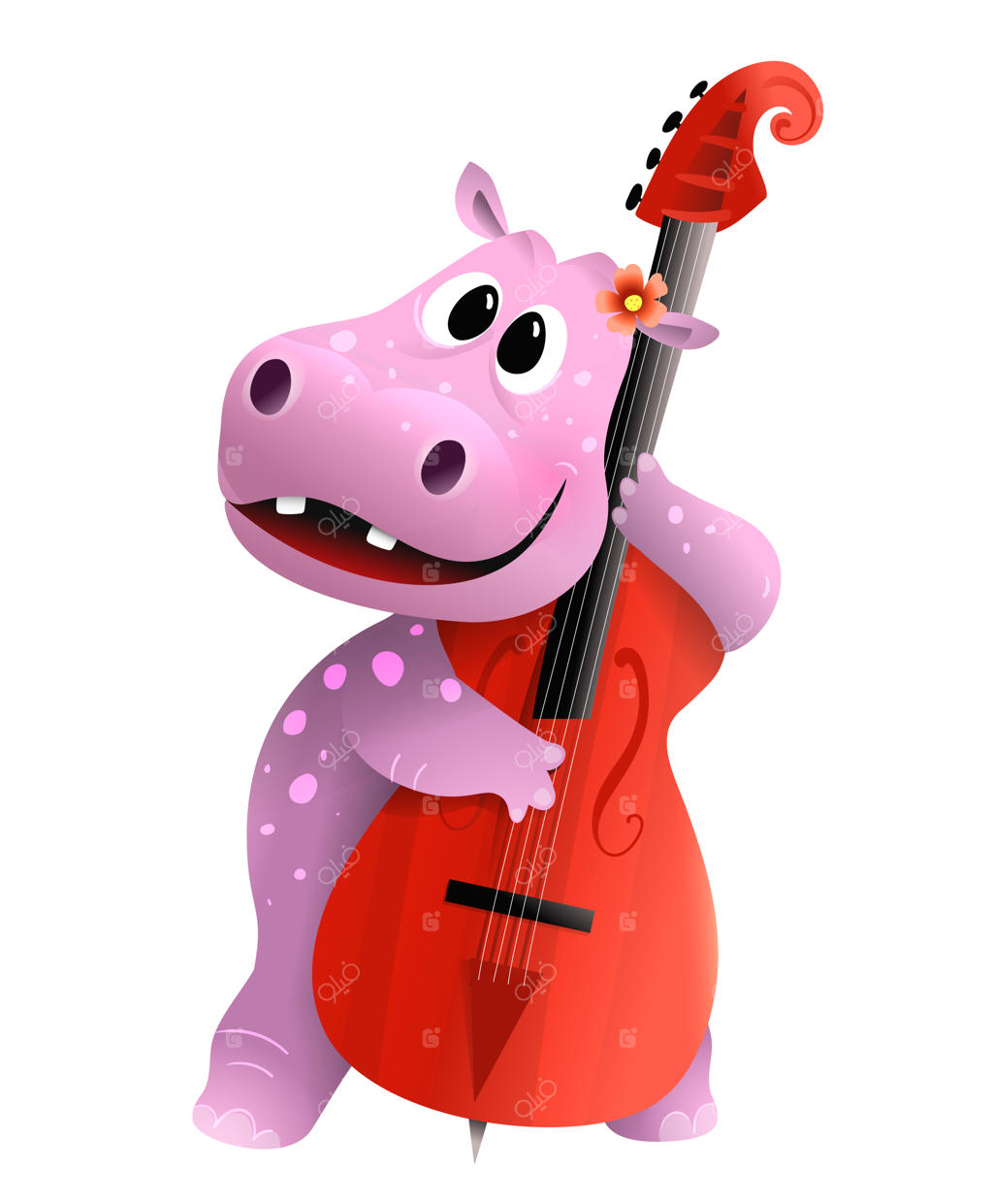 اسب آبی موسیقیدان: نواختن کنترباس توسط یک اسب آبی