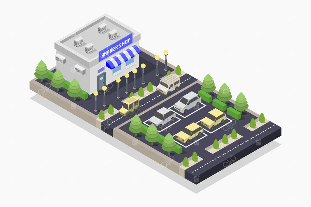 آرایشگاه - تصویر ایزومتریک