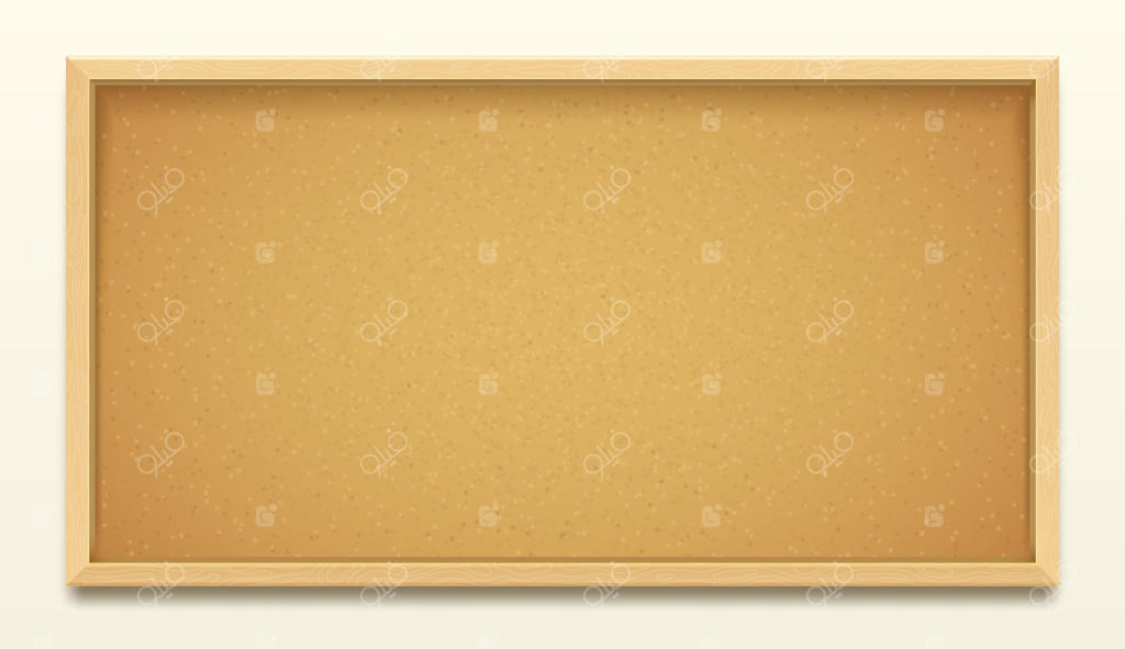 پس‌زمینه تخته چوب‌پنبه‌ای با قاب چوبی؛ تابلوی اعلانات واقع‌گرایانه برای نصب یادداشت و پونز، مناسب برای محیط اداری و مدرسه جهت چسباندن پیام و لیست وظایف