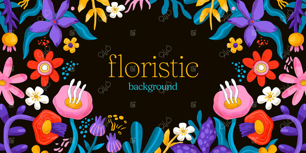 زمینه گل‌فشان رنگارنگ