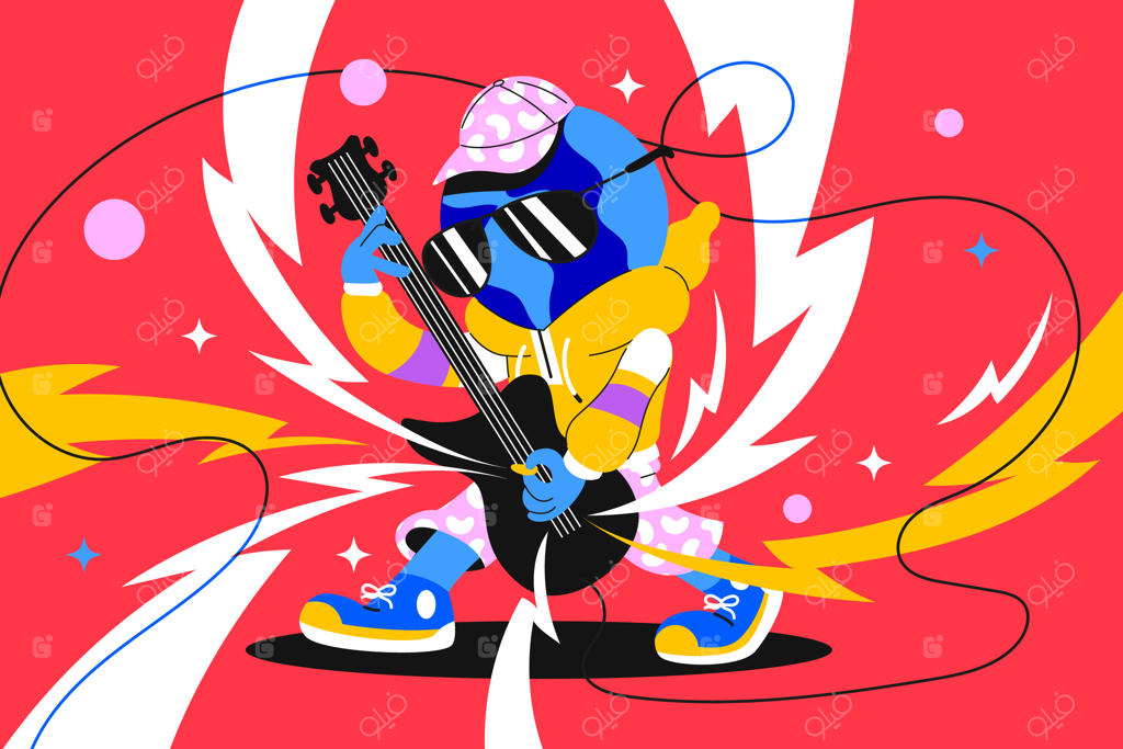 تصویرسازی مسطح برای جشن روز جهانی موسیقی