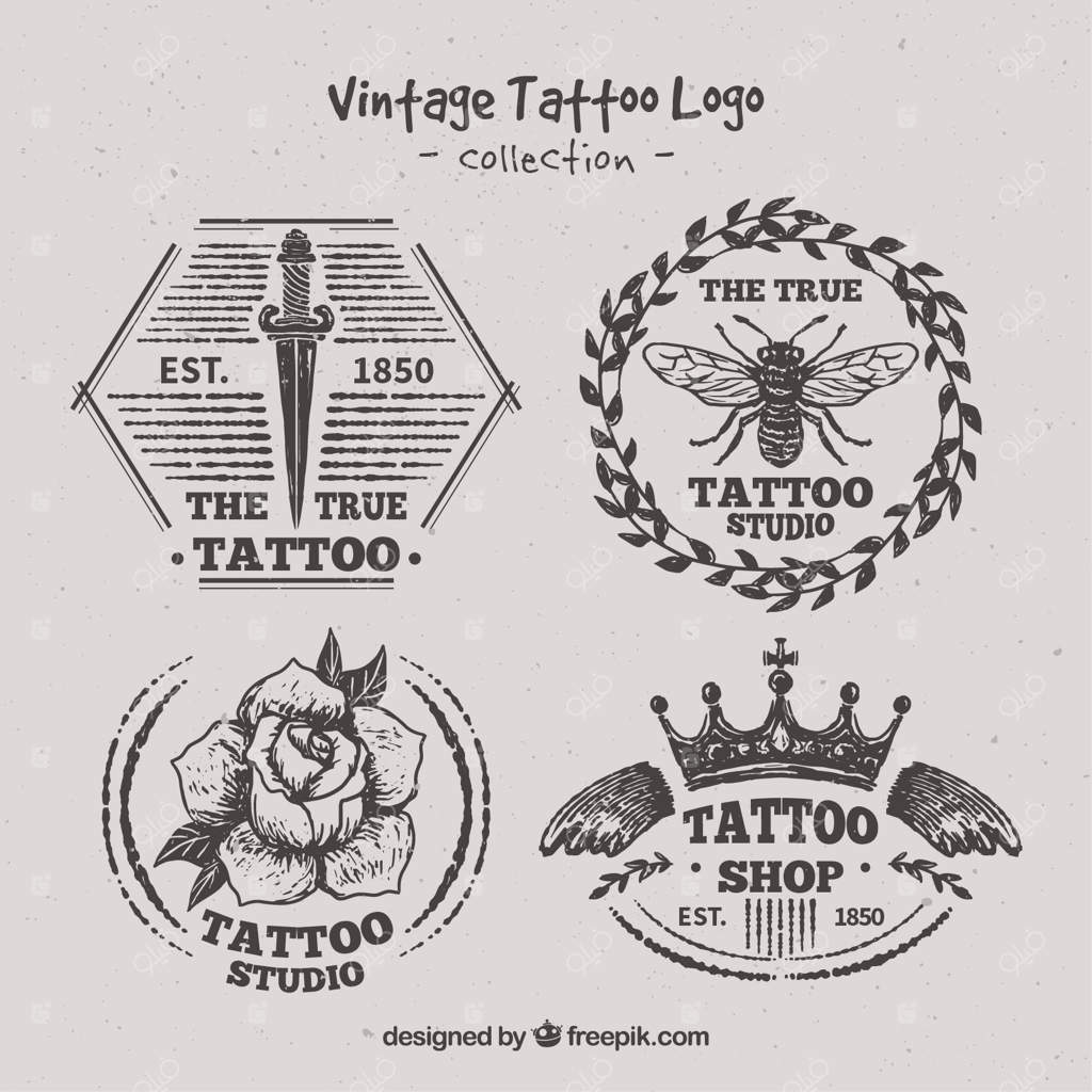 تنوعی از لوگوهای تتو طراحی شده با دست