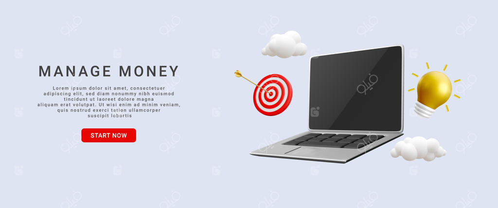 مفهوم سه بعدی تجارت برای سرمایه‌گذاری تجاری: درآمدزایی آنلاین از طریق معاملات با لپ‌تاپ در پس‌زمینه‌ای روشن - تصویرسازی مفهومی از سرمایه‌گذاری مالی