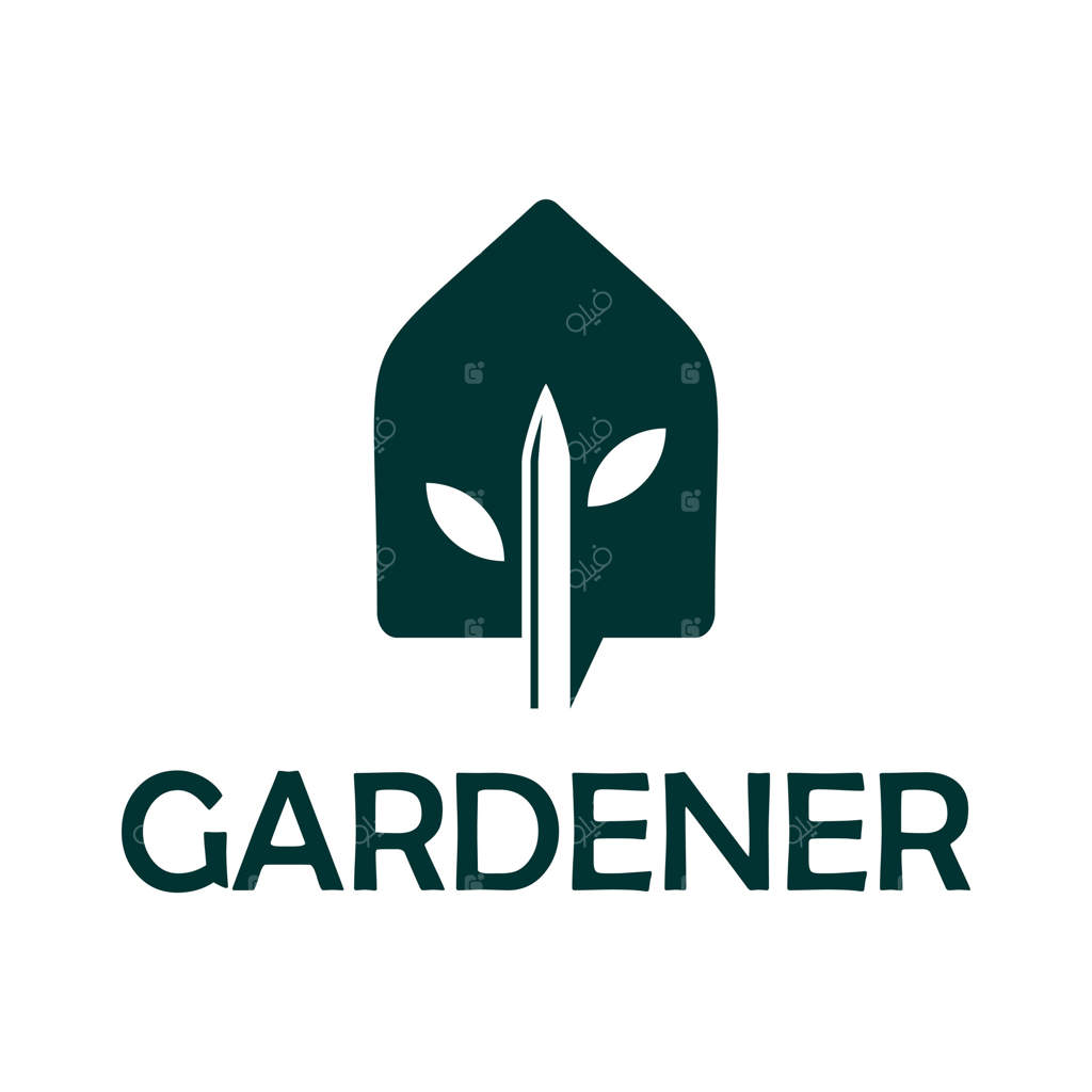 طراحی لوگوی مینیمالیستی برای خانه باغ، بر روی زمینه سفید