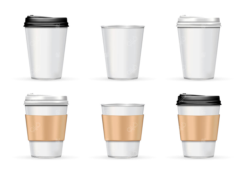 مجموعه‌ای از فنجان‌های قهوه واقعی