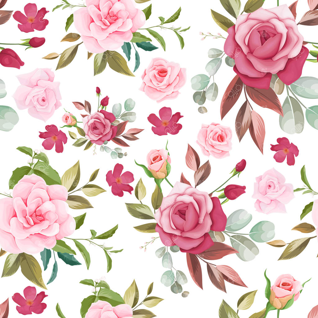 طراحی پترن گل‌دار دستی