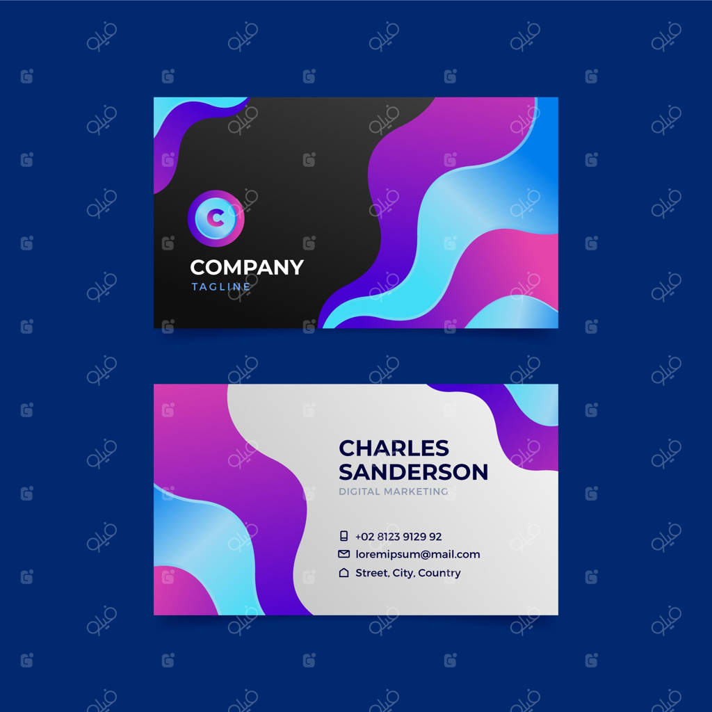 قالب کارت ویزیت با طراحی گرادیان