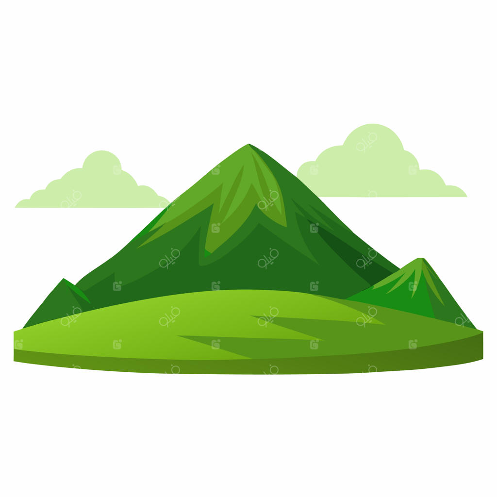 تصویرسازی وکتور کوه و تپه با پس‌زمینه سفید
