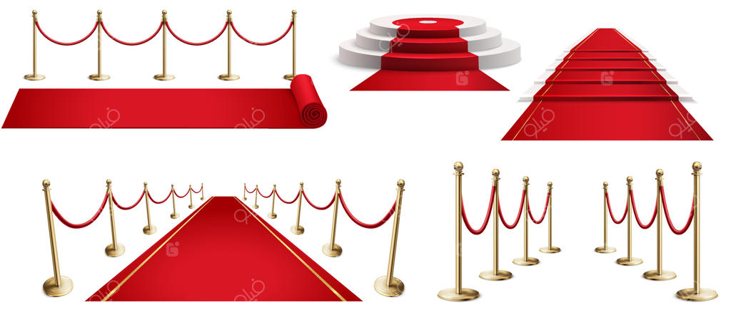 مجموعه عناصر فرش قرمز