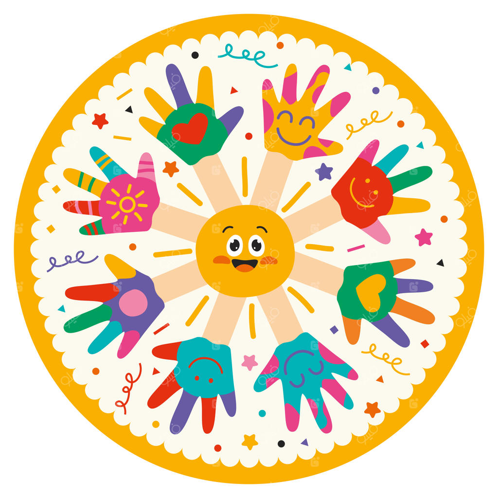 دست‌های نقاشی شده کودکان خردسال