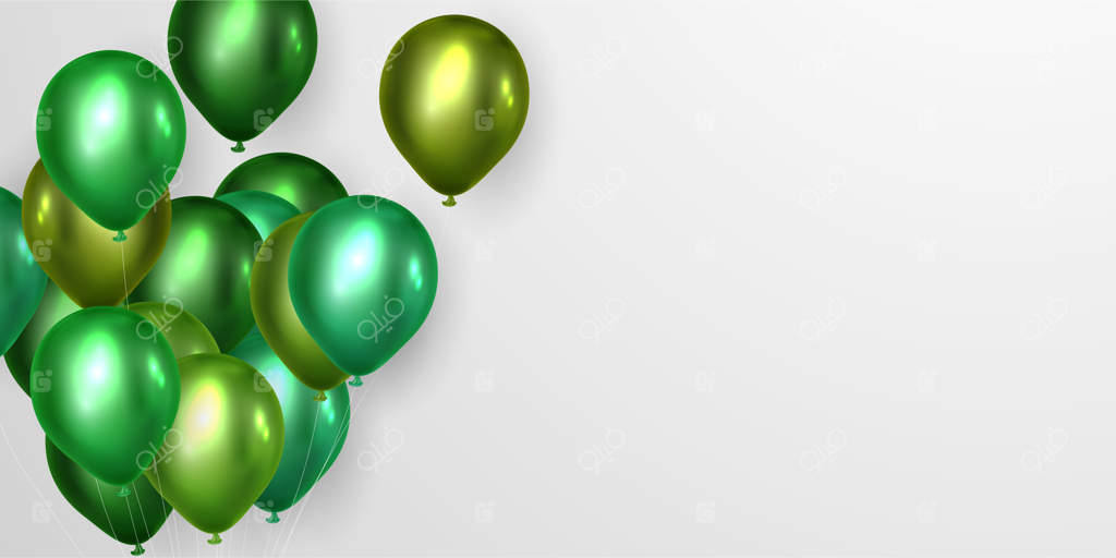 بادکنک‌های سبز برای جشن گرفتن مهمانی
