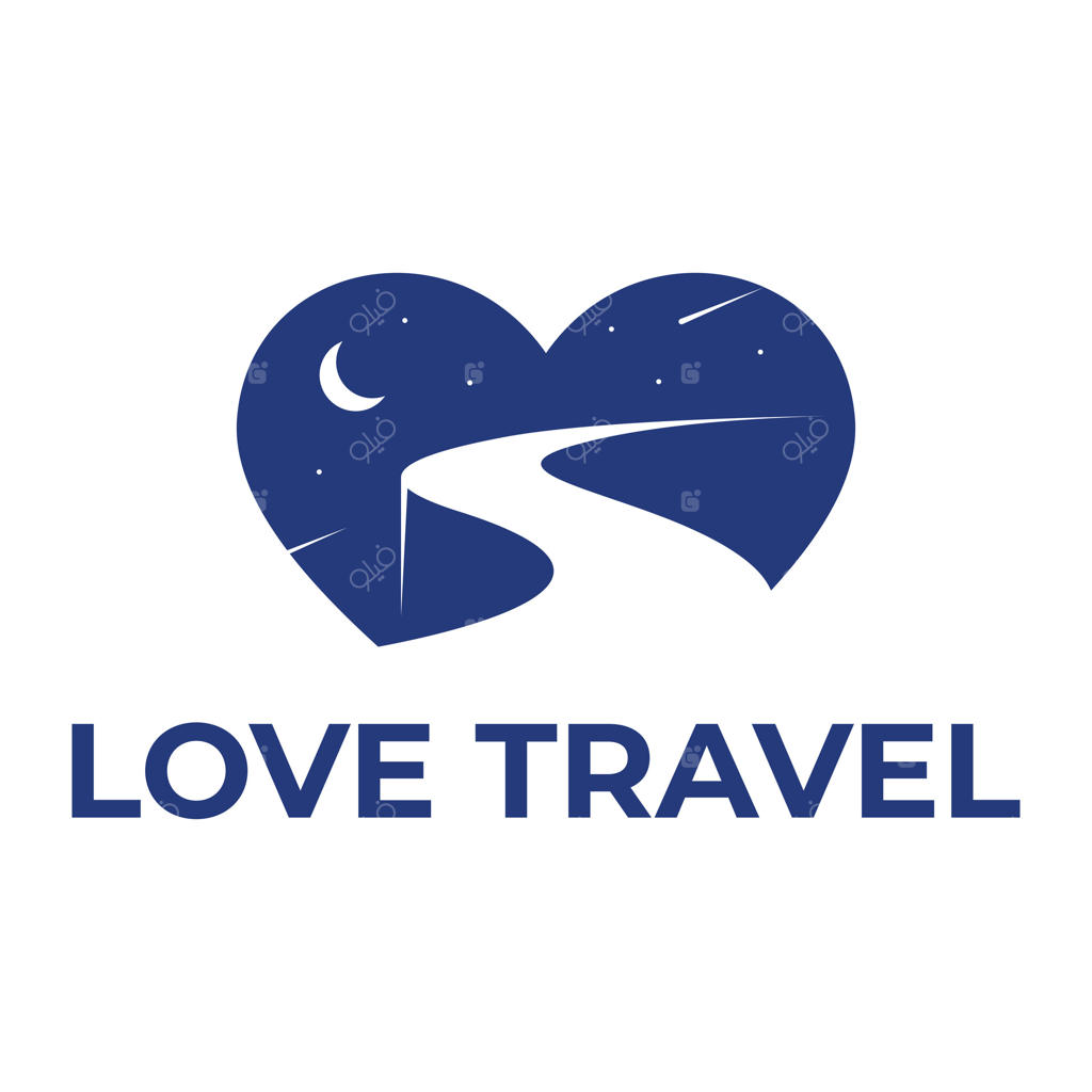طراحی لوگوی مینیمالیستی مسافرت با قلب و عشق