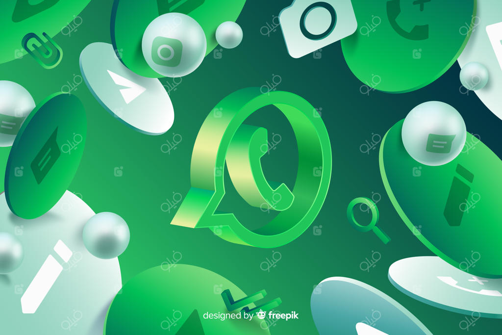 پس‌زمینه انتزاعی با لوگوی واتساپ