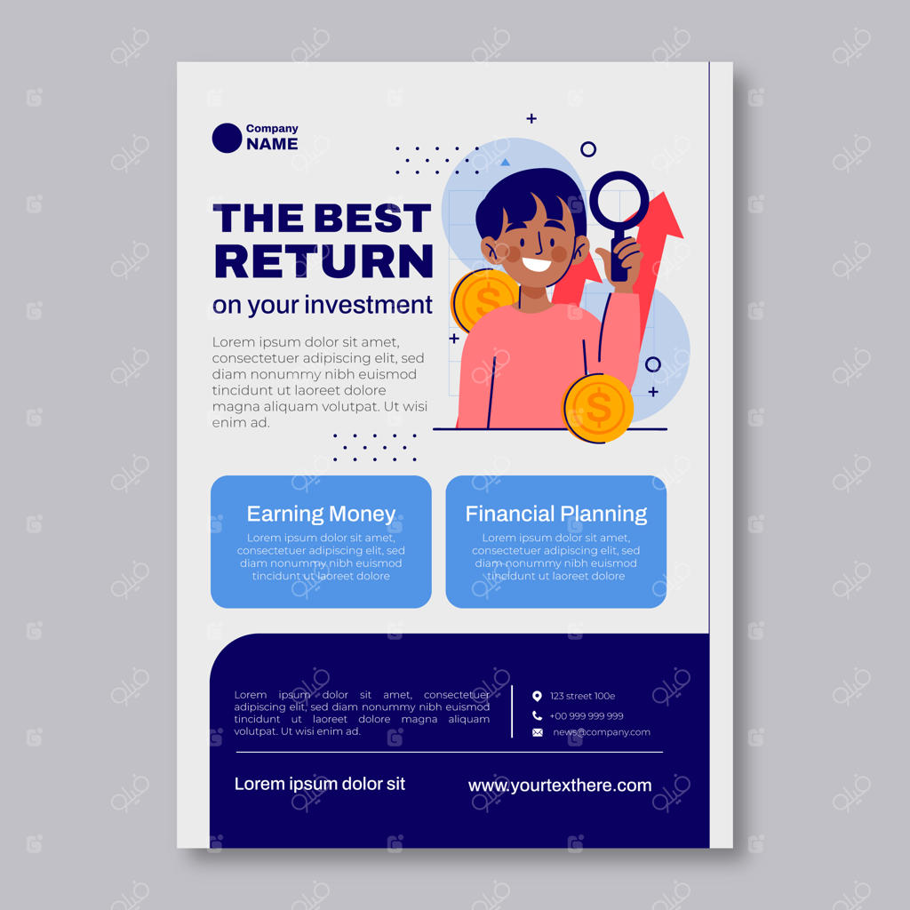 قالب پوستر سرمایه‌گذاری دست‌ساز
