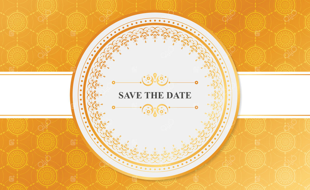 کارت دعوت با تزئین دایره‌ای گل‌های طلایی و ظریف