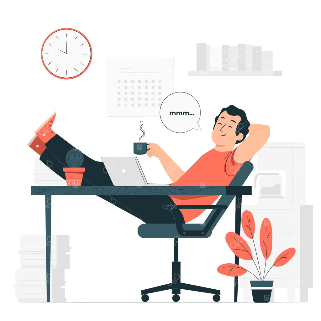 طرح مفهومی زمان استراحت قهوه