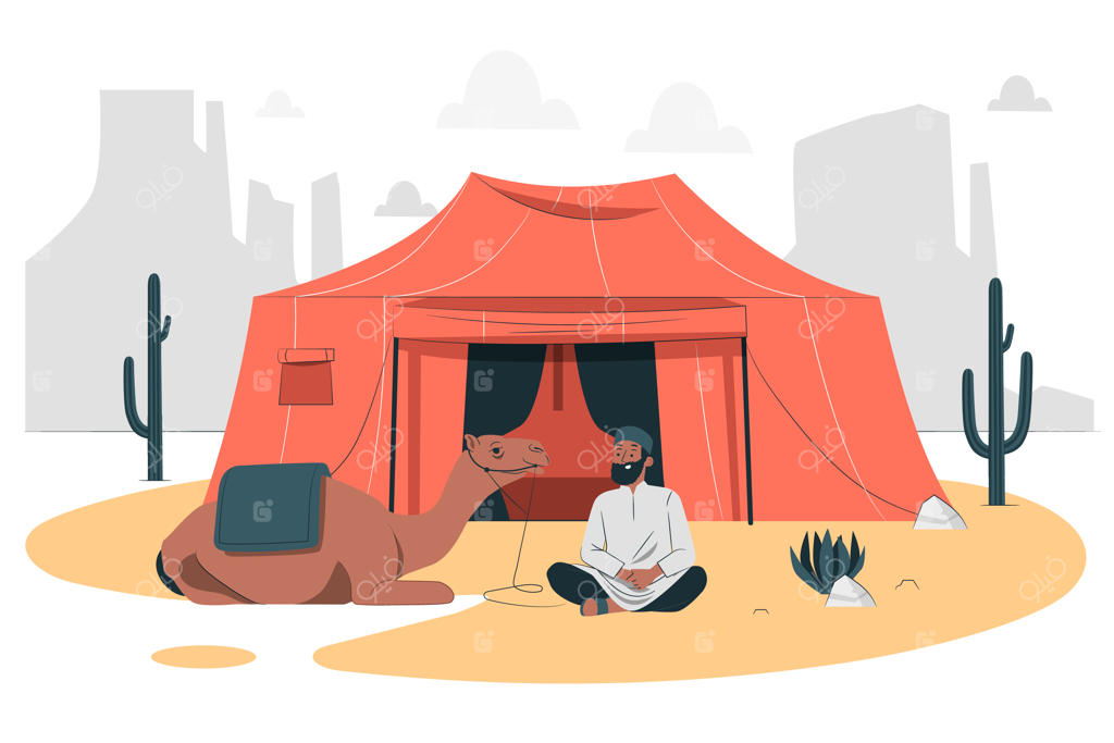 تصویر مفهومی چادر در بیابان