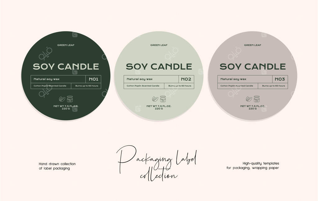 پترن طراحی برچسب لوازم آرایشی با طرح خط دستی وکتور