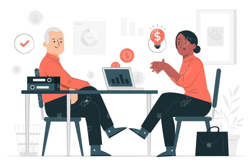 تصویرسازی مفهوم فروش مشاوره‌ای