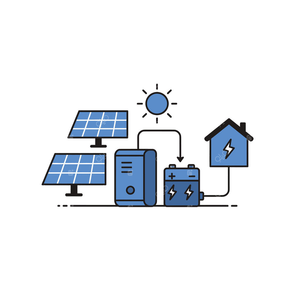 سیستم تأمین انرژی خورشیدی با پانل‌ ها و باتری‌های خورشیدی