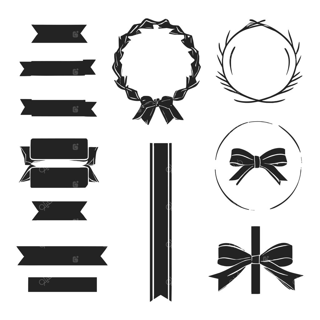 لوگوی خطی مینیمال روبان مشکی