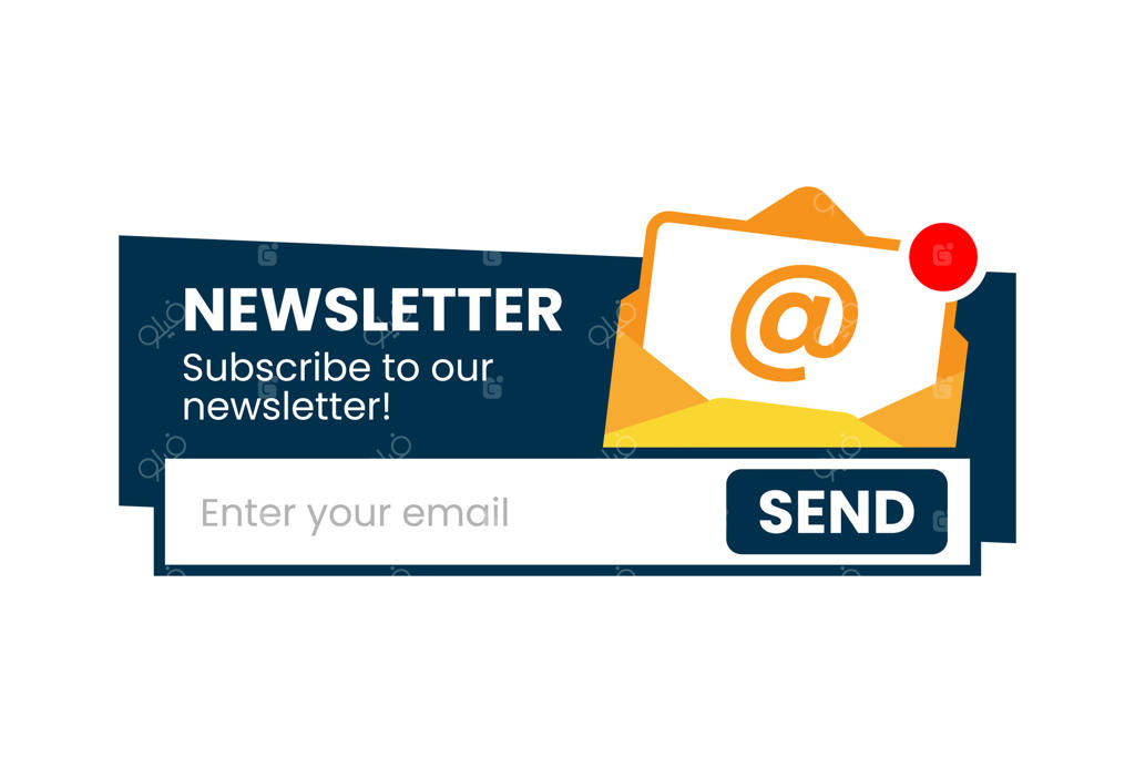 تصویرسازی مفهومی خبرنامه آنلاین و قالب اشتراک ایمیل با طراحی فلت؛ المان گرافیکی مدرن و ساده برای رابط کاربری صفحه فرود، اینفوگرافیک و آیکون